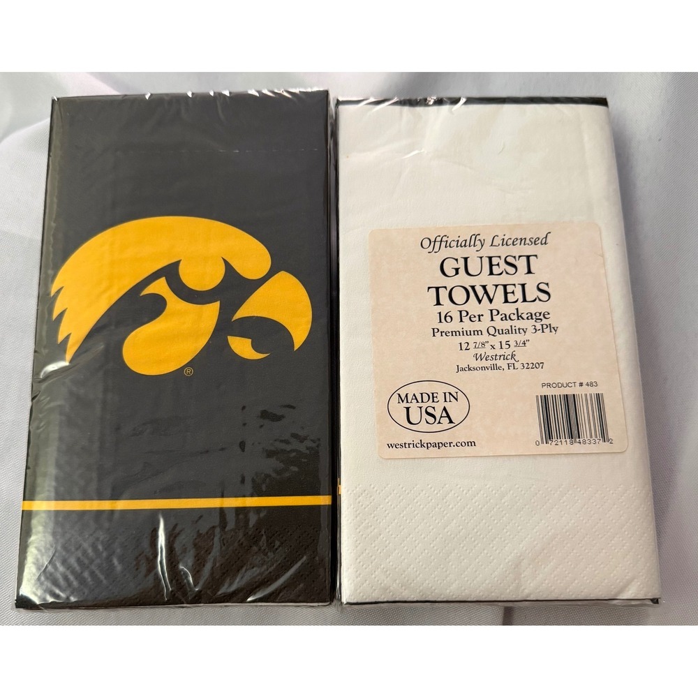 Iowa Hawkeye Guest Towels Brand New 16 pack‎ multiple available